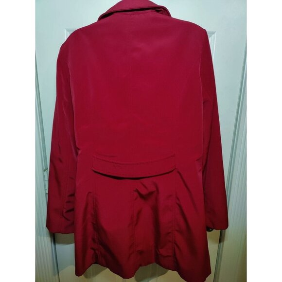 Merona Red Rain/Windbreaker Jacket Mid Length Hip Pockets Snap Button M - Picture 2 of 7